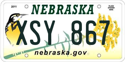 NE license plate XSY867