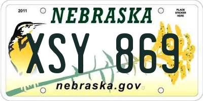 NE license plate XSY869