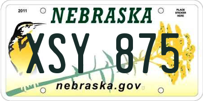 NE license plate XSY875