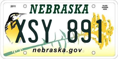 NE license plate XSY891