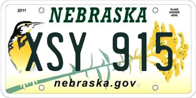 NE license plate XSY915