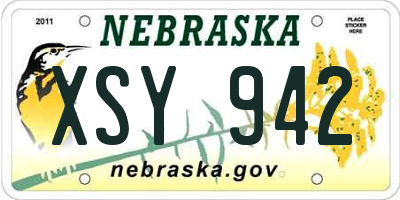 NE license plate XSY942