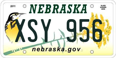 NE license plate XSY956