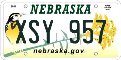 NE license plate XSY957