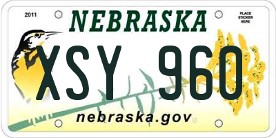 NE license plate XSY960