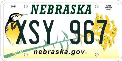 NE license plate XSY967