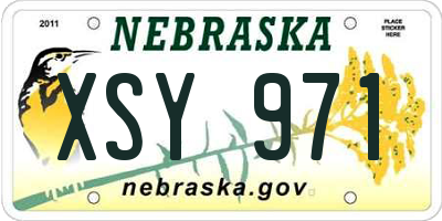 NE license plate XSY971