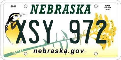 NE license plate XSY972