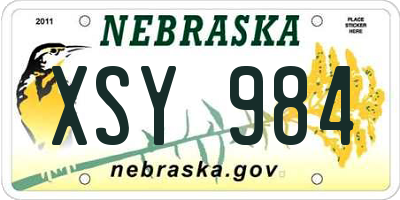 NE license plate XSY984