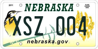 NE license plate XSZ004