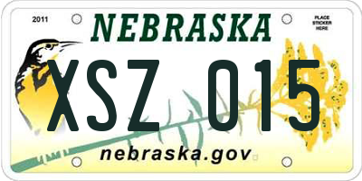 NE license plate XSZ015