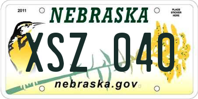 NE license plate XSZ040