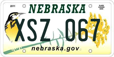NE license plate XSZ067