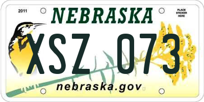 NE license plate XSZ073