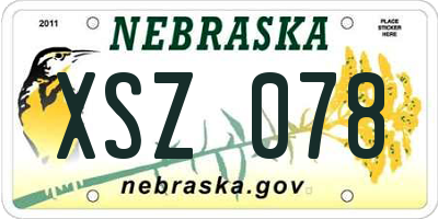 NE license plate XSZ078