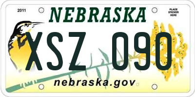 NE license plate XSZ090