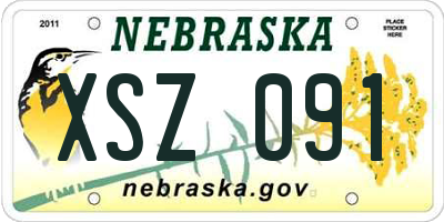 NE license plate XSZ091