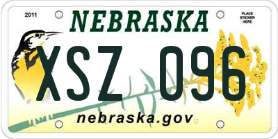 NE license plate XSZ096