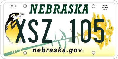 NE license plate XSZ105