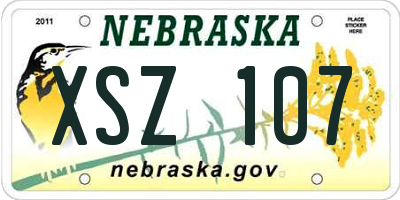 NE license plate XSZ107