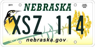 NE license plate XSZ114