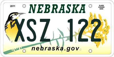 NE license plate XSZ122