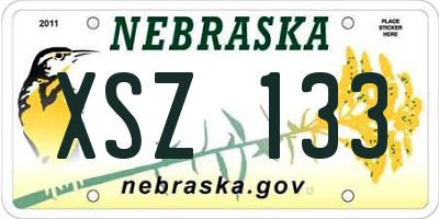 NE license plate XSZ133