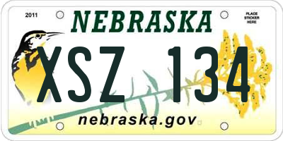 NE license plate XSZ134