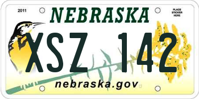 NE license plate XSZ142