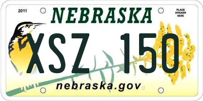 NE license plate XSZ150