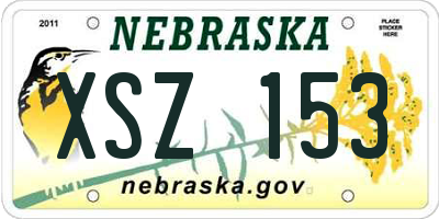 NE license plate XSZ153