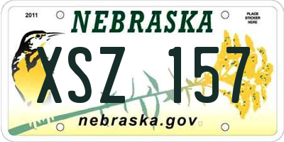 NE license plate XSZ157