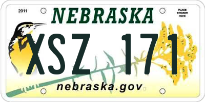 NE license plate XSZ171