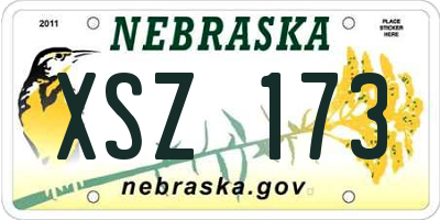 NE license plate XSZ173