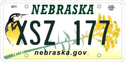 NE license plate XSZ177