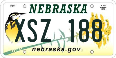 NE license plate XSZ188