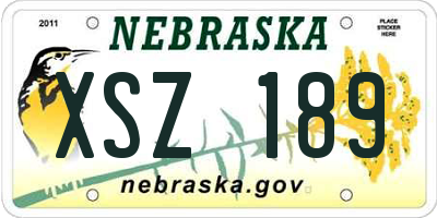 NE license plate XSZ189