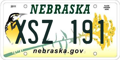 NE license plate XSZ191