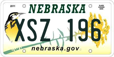 NE license plate XSZ196