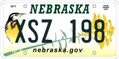 NE license plate XSZ198