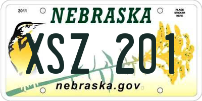 NE license plate XSZ201