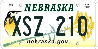 NE license plate XSZ210