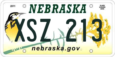 NE license plate XSZ213