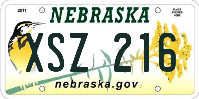 NE license plate XSZ216