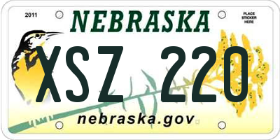 NE license plate XSZ220