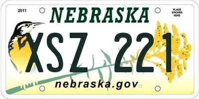 NE license plate XSZ221
