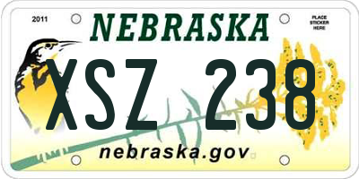 NE license plate XSZ238