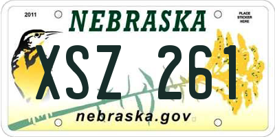 NE license plate XSZ261