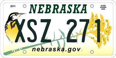 NE license plate XSZ271