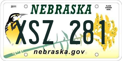 NE license plate XSZ281